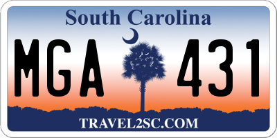 SC license plate MGA431