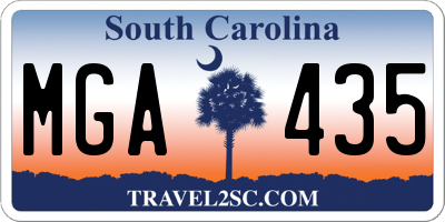 SC license plate MGA435