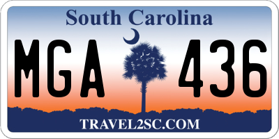 SC license plate MGA436