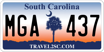 SC license plate MGA437