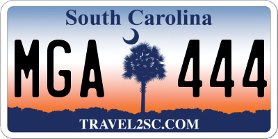 SC license plate MGA444