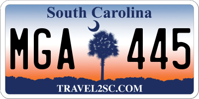 SC license plate MGA445