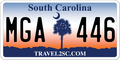 SC license plate MGA446