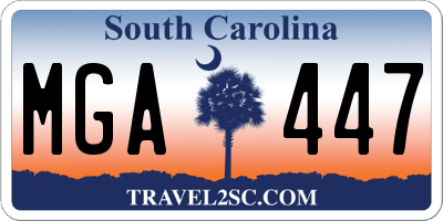 SC license plate MGA447