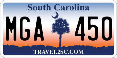 SC license plate MGA450