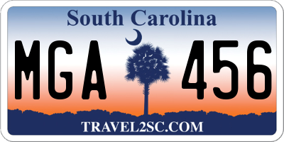 SC license plate MGA456