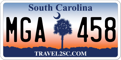 SC license plate MGA458