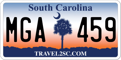 SC license plate MGA459