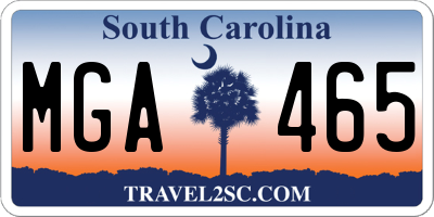SC license plate MGA465