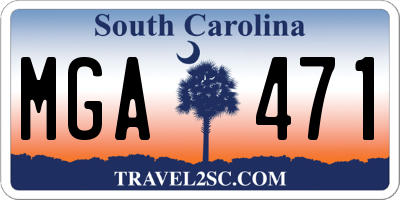 SC license plate MGA471