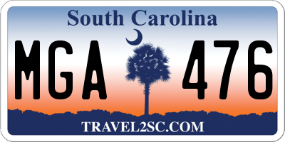 SC license plate MGA476