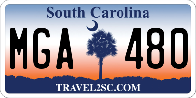 SC license plate MGA480