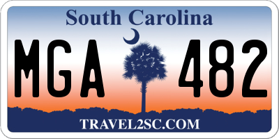 SC license plate MGA482