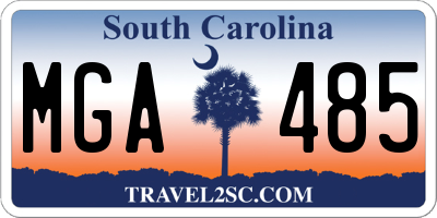 SC license plate MGA485
