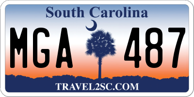 SC license plate MGA487