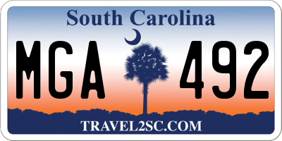 SC license plate MGA492