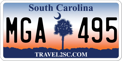 SC license plate MGA495