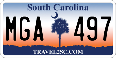 SC license plate MGA497