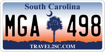 SC license plate MGA498
