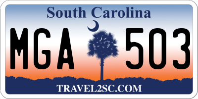 SC license plate MGA503