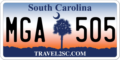 SC license plate MGA505