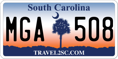 SC license plate MGA508