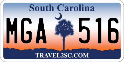 SC license plate MGA516