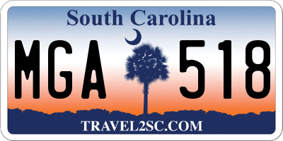 SC license plate MGA518