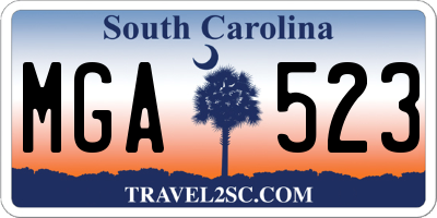 SC license plate MGA523