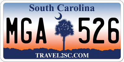 SC license plate MGA526