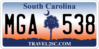 SC license plate MGA538