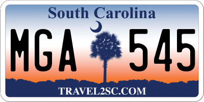 SC license plate MGA545