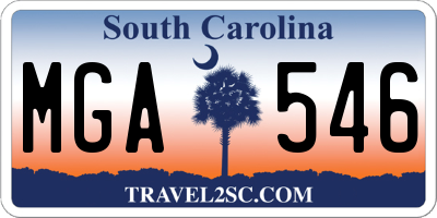 SC license plate MGA546