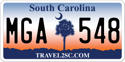 SC license plate MGA548