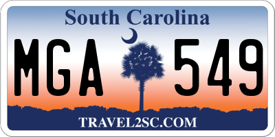 SC license plate MGA549