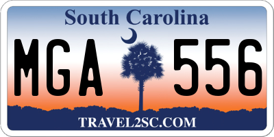 SC license plate MGA556