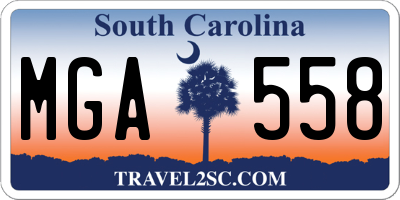 SC license plate MGA558