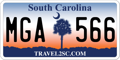 SC license plate MGA566