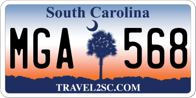 SC license plate MGA568
