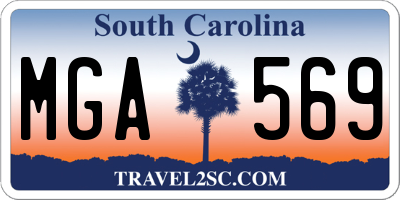 SC license plate MGA569