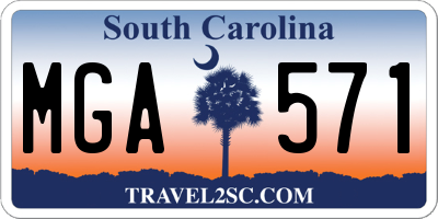 SC license plate MGA571