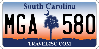 SC license plate MGA580