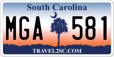 SC license plate MGA581