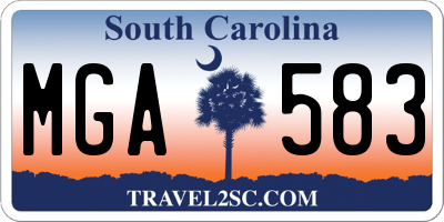 SC license plate MGA583