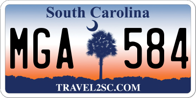 SC license plate MGA584
