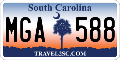 SC license plate MGA588