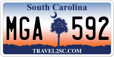 SC license plate MGA592