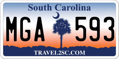 SC license plate MGA593