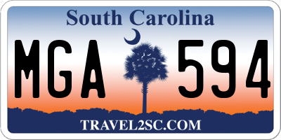 SC license plate MGA594