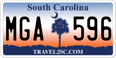 SC license plate MGA596